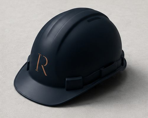Kask ochronny z oznaczeniem firmy Ireneusz Rudziński